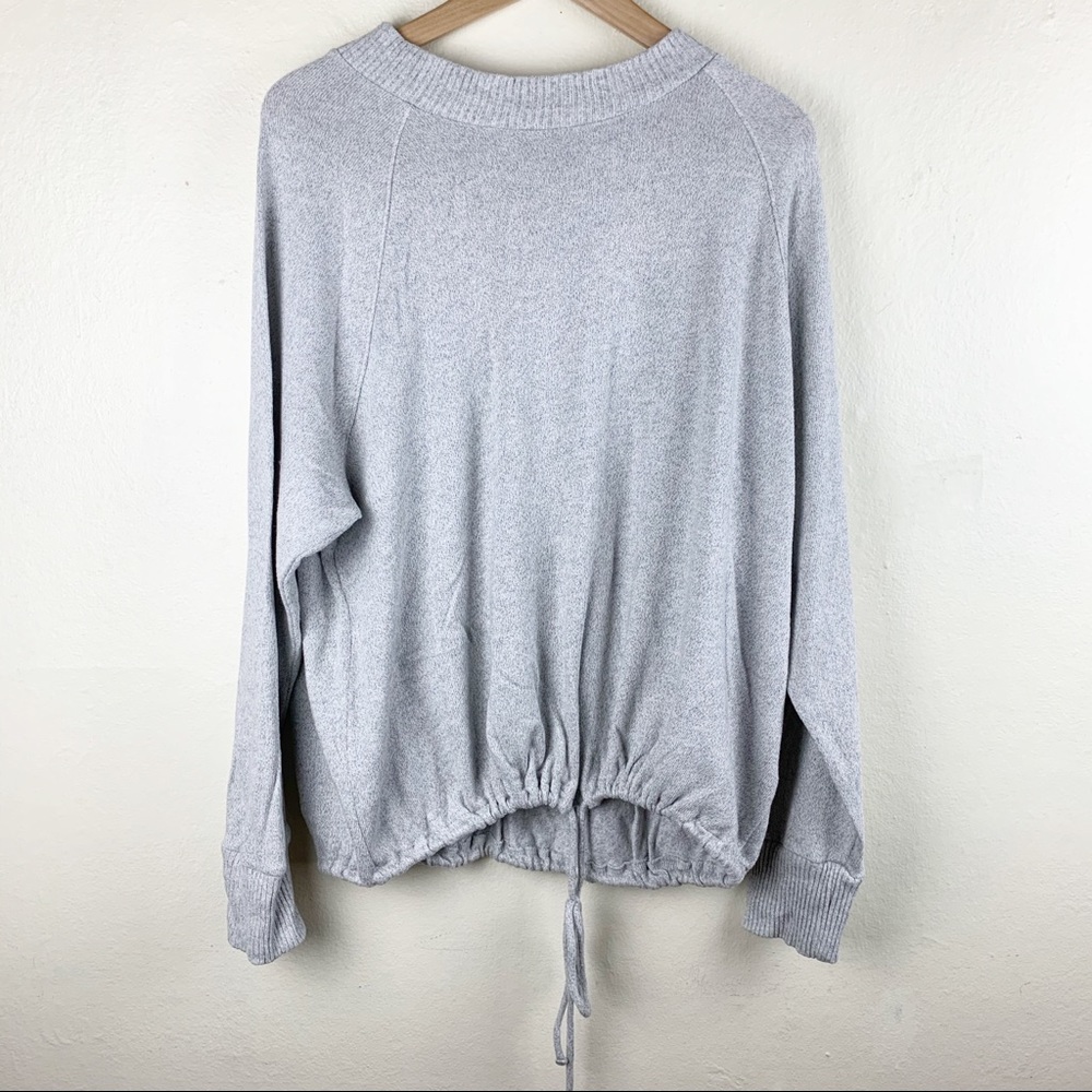 A new day gray draw string sweater
